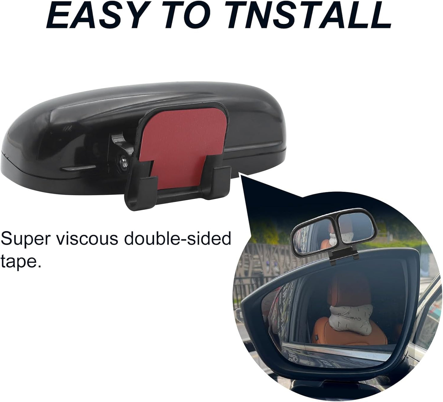 Blind Spot Mirror Adjustable 360 Degree Car Side Mirror, HD Glass Rear View Exterior Accessories Frame Thickness Less than 5MM for Car SUV (long-armed Right)