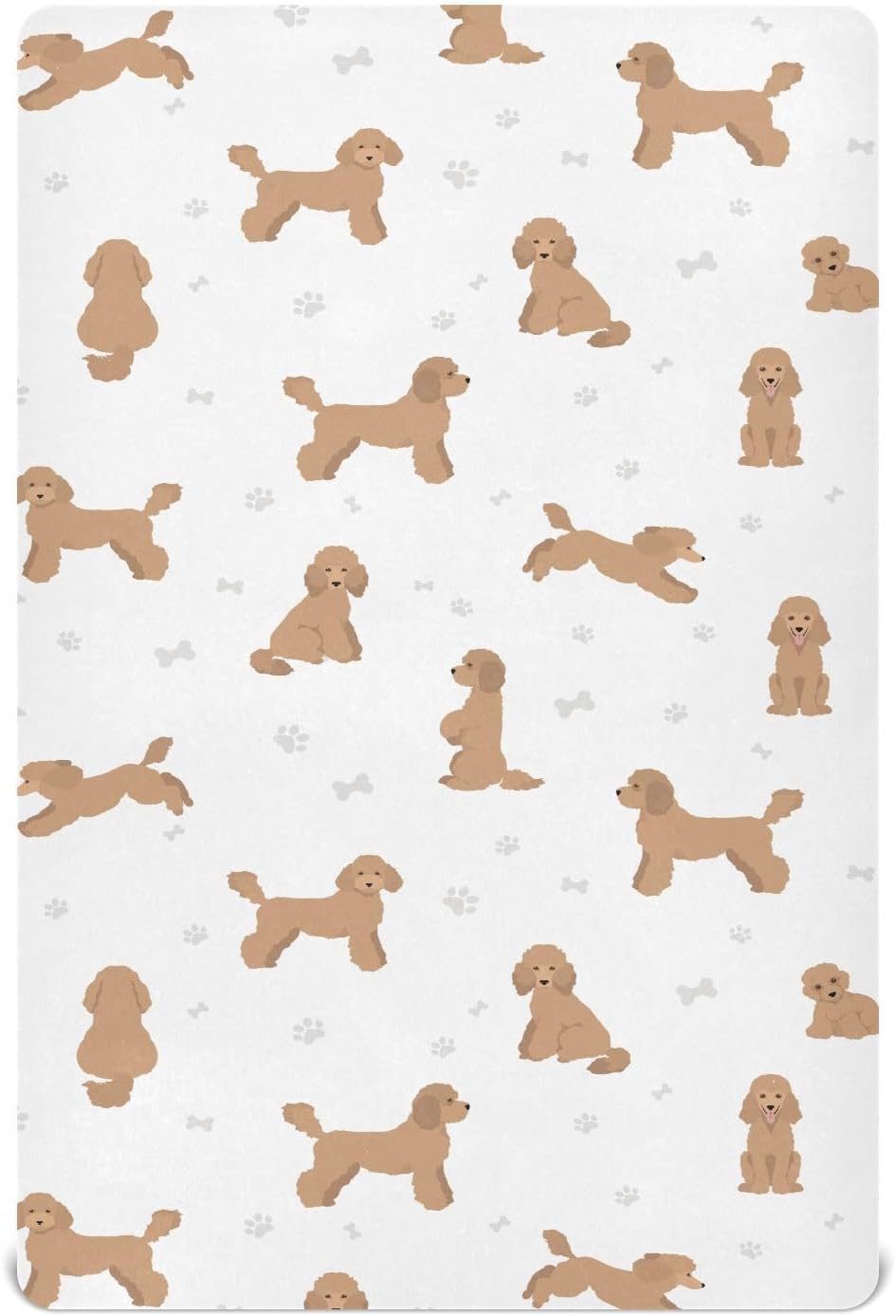 Fitted Crib Sheets White Bears with Clouds Stretchy Portable Playard Sheets for Baby Toddler, Breathable Soft Mini Crib Mattress 39 x 27 in for Boys and Girls