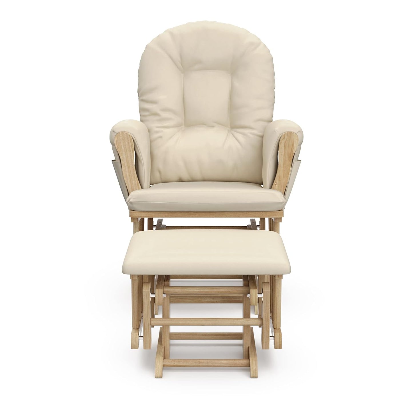 Storkcraft Premium Hoop Glider & Ottoman (White/Gray) — GREENGUARD Gold Certified Nursery Glider, Solid Wood Craftsmanship, Smooth-Gliding, Award-Winning - Colors A