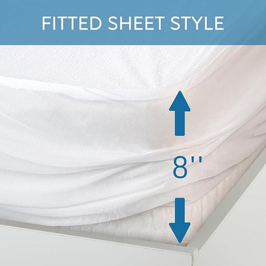 Crib Mattress Protector Waterproof 2 Pack Crib Sheets Fitted Mattress Pad Cover Soft Terry Breathable Fit for Toddler Bed up - 8" Machine Washable