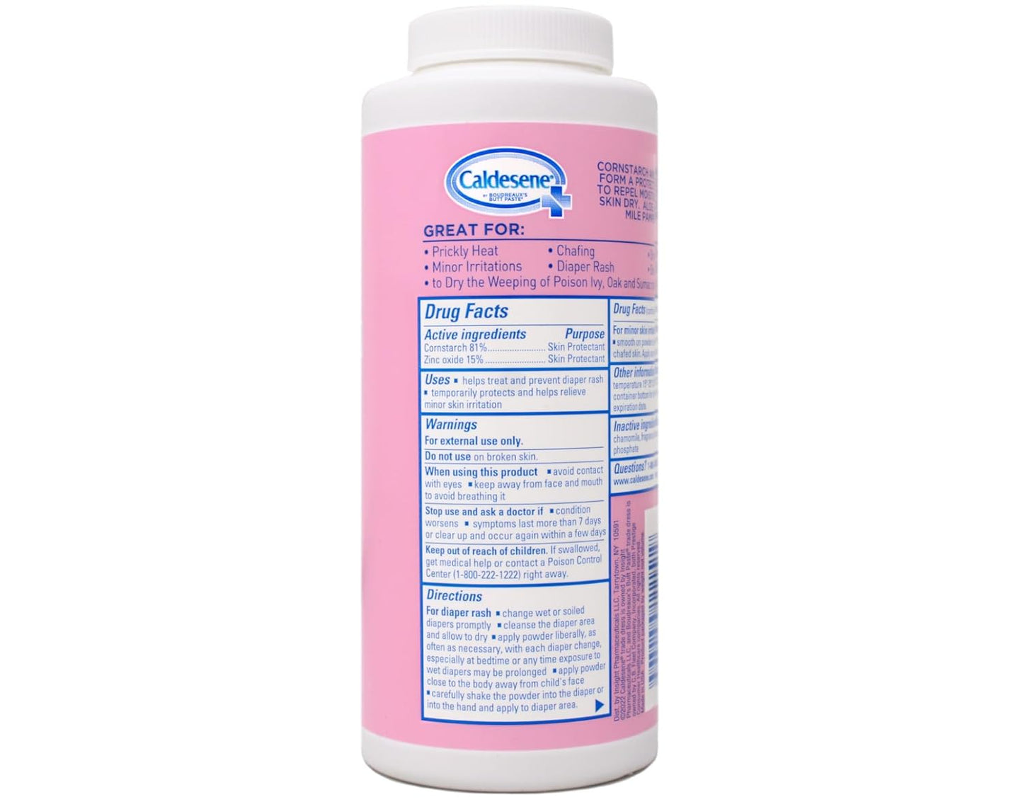 Caldesene Medicated Protecting Body Powder with Zinc Oxide and Cornstarch, Talc-Free Baby Powder Soothes & Protects, 5 Oz.