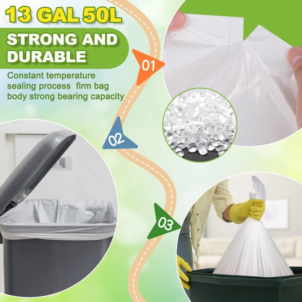 Handle Trash Bags 4 Gallon 100 Counts Small Garbage Bags for Office,Kitchen,Bedroom Waste Bin, Rubbish,Trash Can Liner