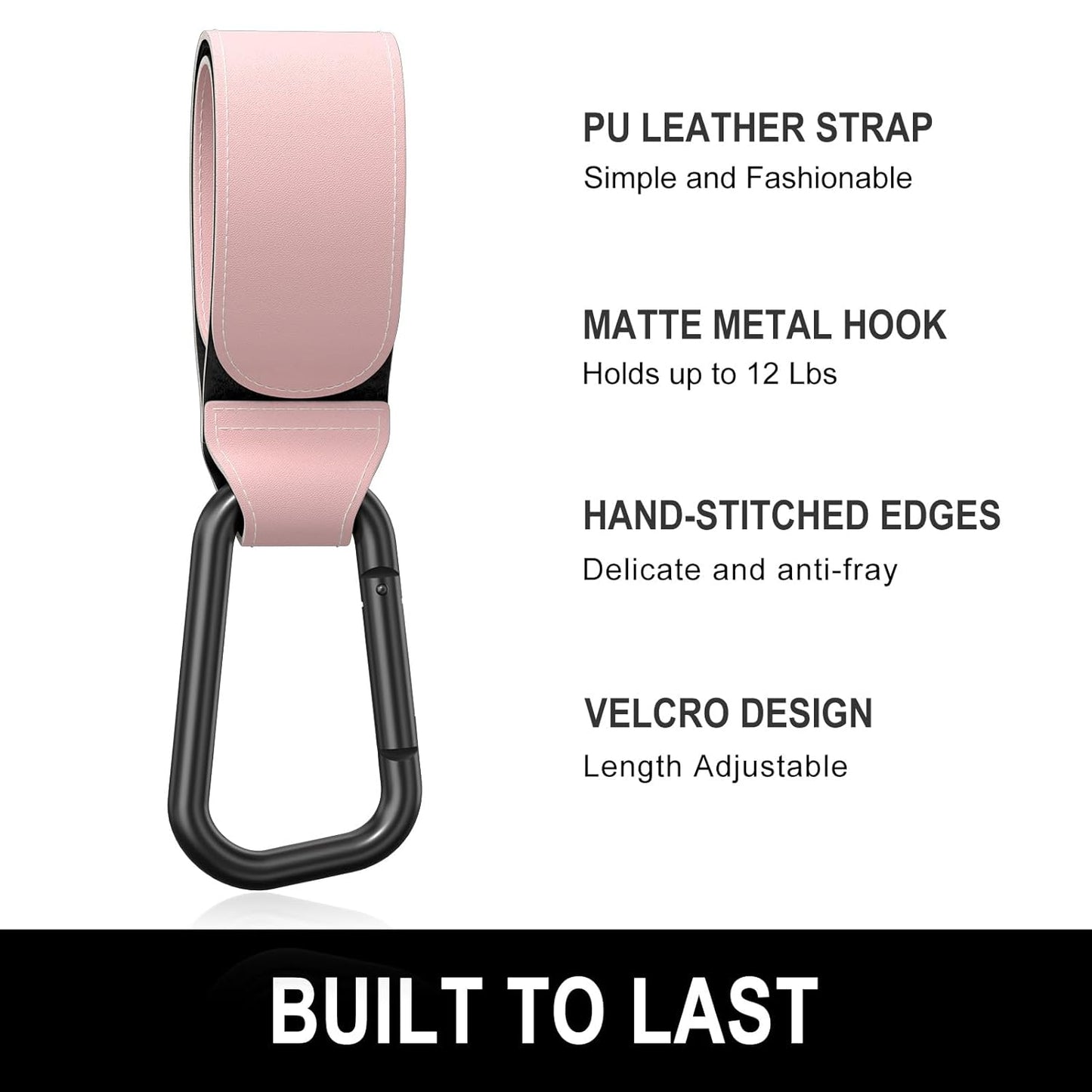 Baby Stroller Hooks for Hanging Bags, Universal Stroller Clips Accessories, Mommy Hook for Diaper Bag, Shopping Cart, Purse, Backpack - 2 Pack, Abstract Leaf