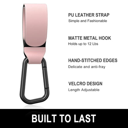Baby Stroller Hooks for Hanging Bags, Universal Stroller Clips Accessories, Mommy Hook for Diaper Bag, Shopping Cart, Purse, Backpack - 2 Pack, Abstract Leaf