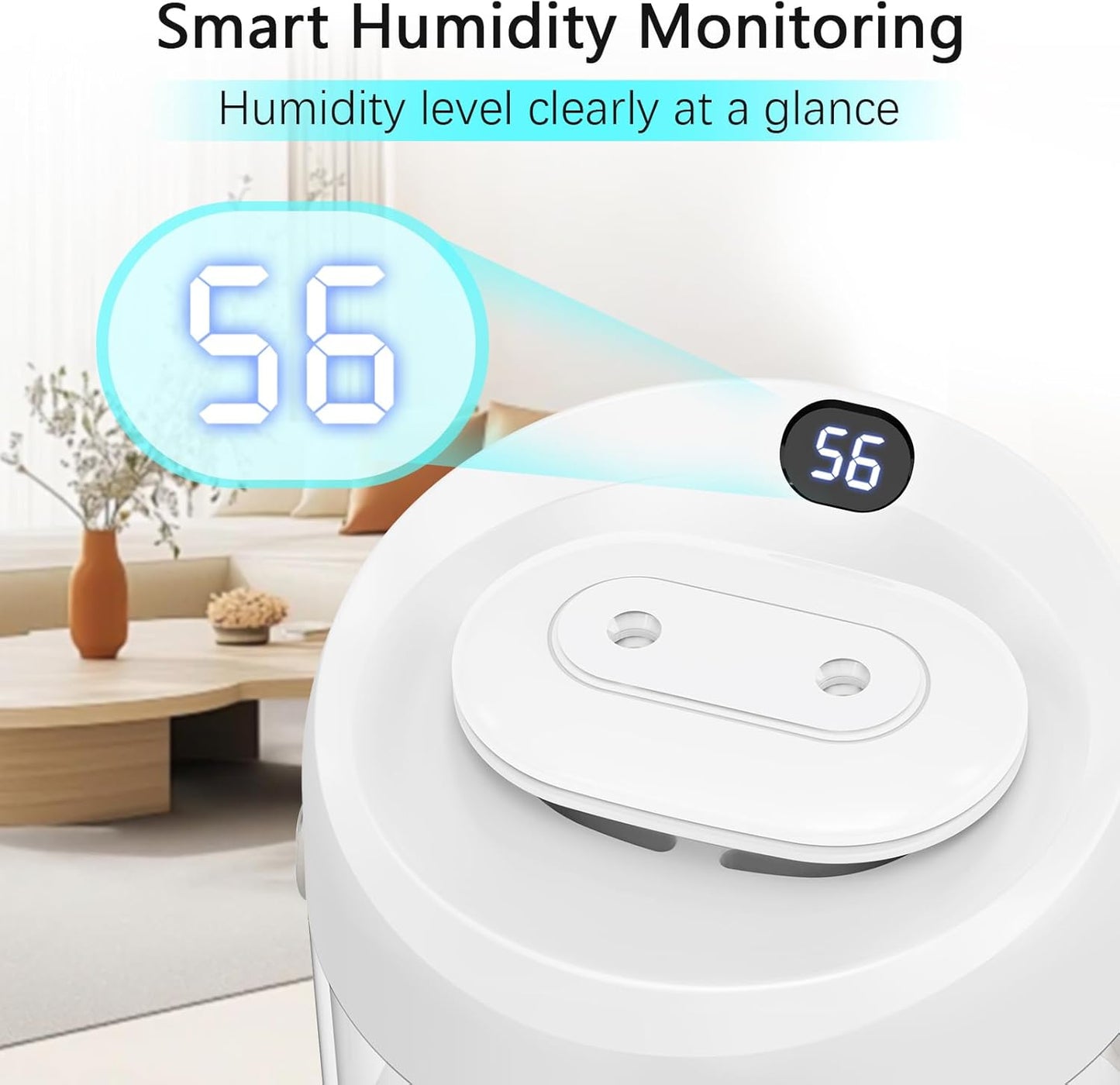 Humidifiers for Bedroom, 25dB Quiet Cool Mist Humidifier for Home, 2L Top Fill Tank for Large Room with 24H Runtime, Carry Handle, NightLight, 12H Auto Shut-off Safety for Nursery/Office/Plants