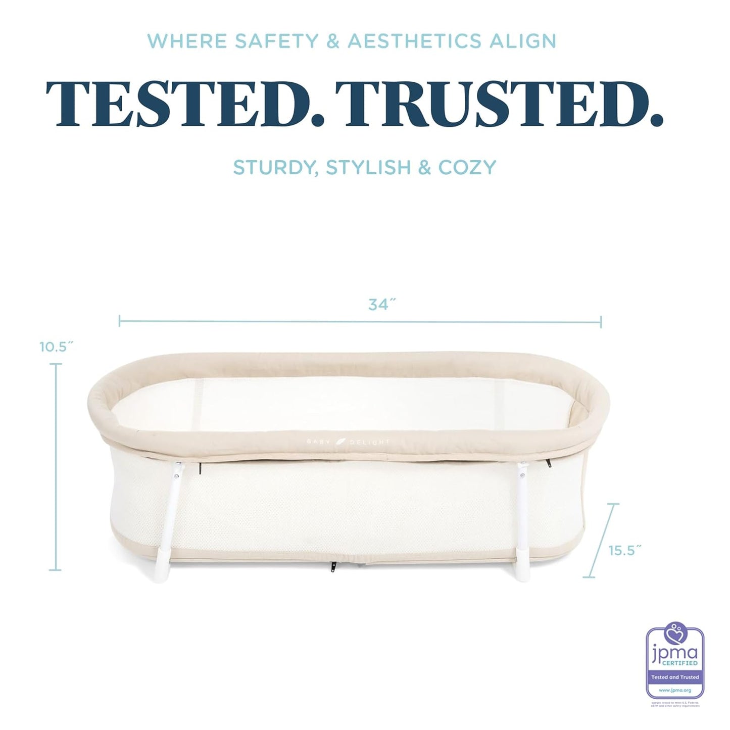 Baby Delight Snuggle Nest Bassinet, Portable Baby Bed, for Infants 0 – 5 Months, Driftwood Grey