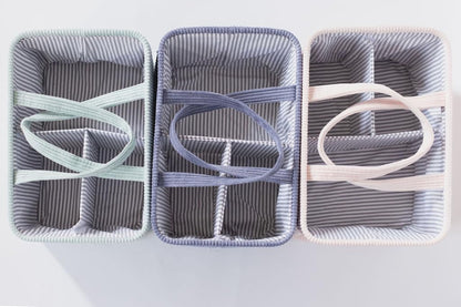 Diaper Caddy Organizer - Mint Curdoroy Baby Storage Bin for Nursery & Car | Baby Shower Basket & registry Essential