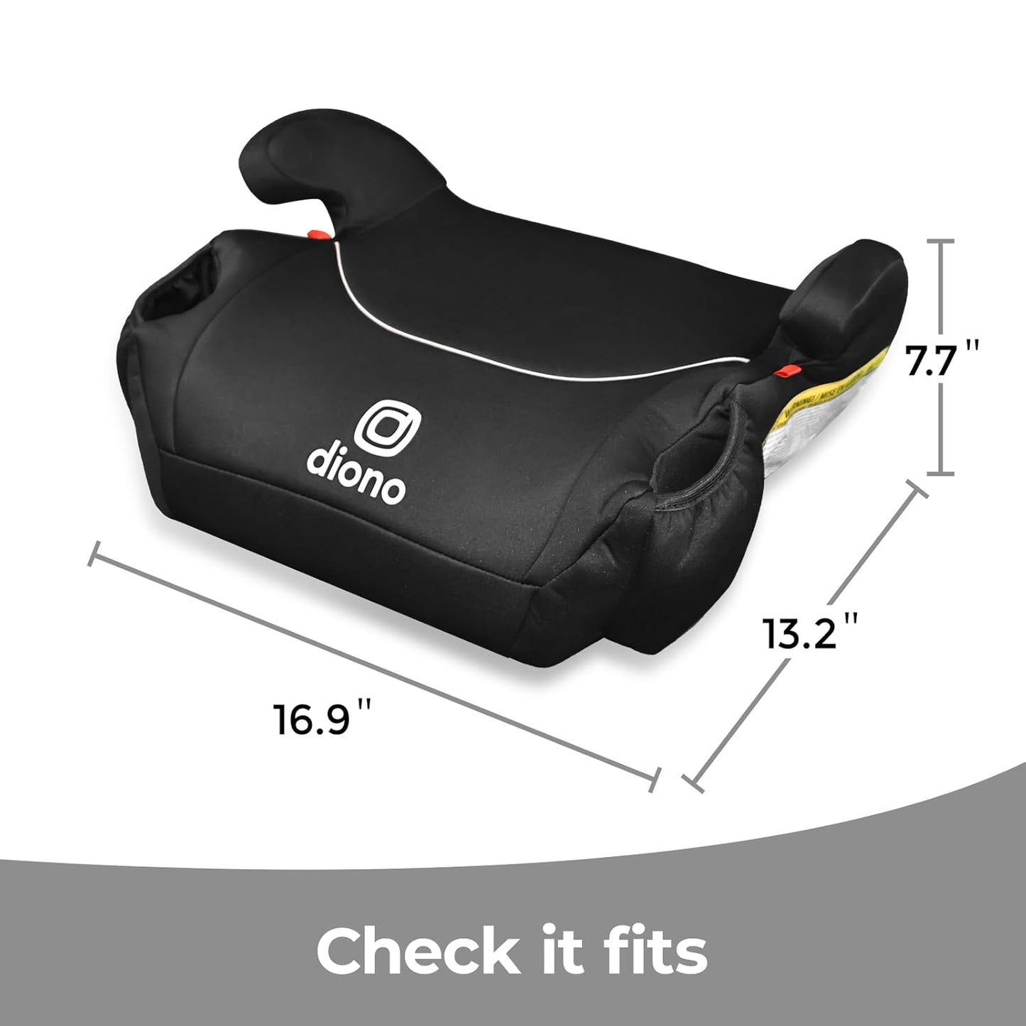 Diono Solana, No Latch, Single Backless Booster Car Seat, Lightweight, Machine Washable Covers, Cup Holders, Blue