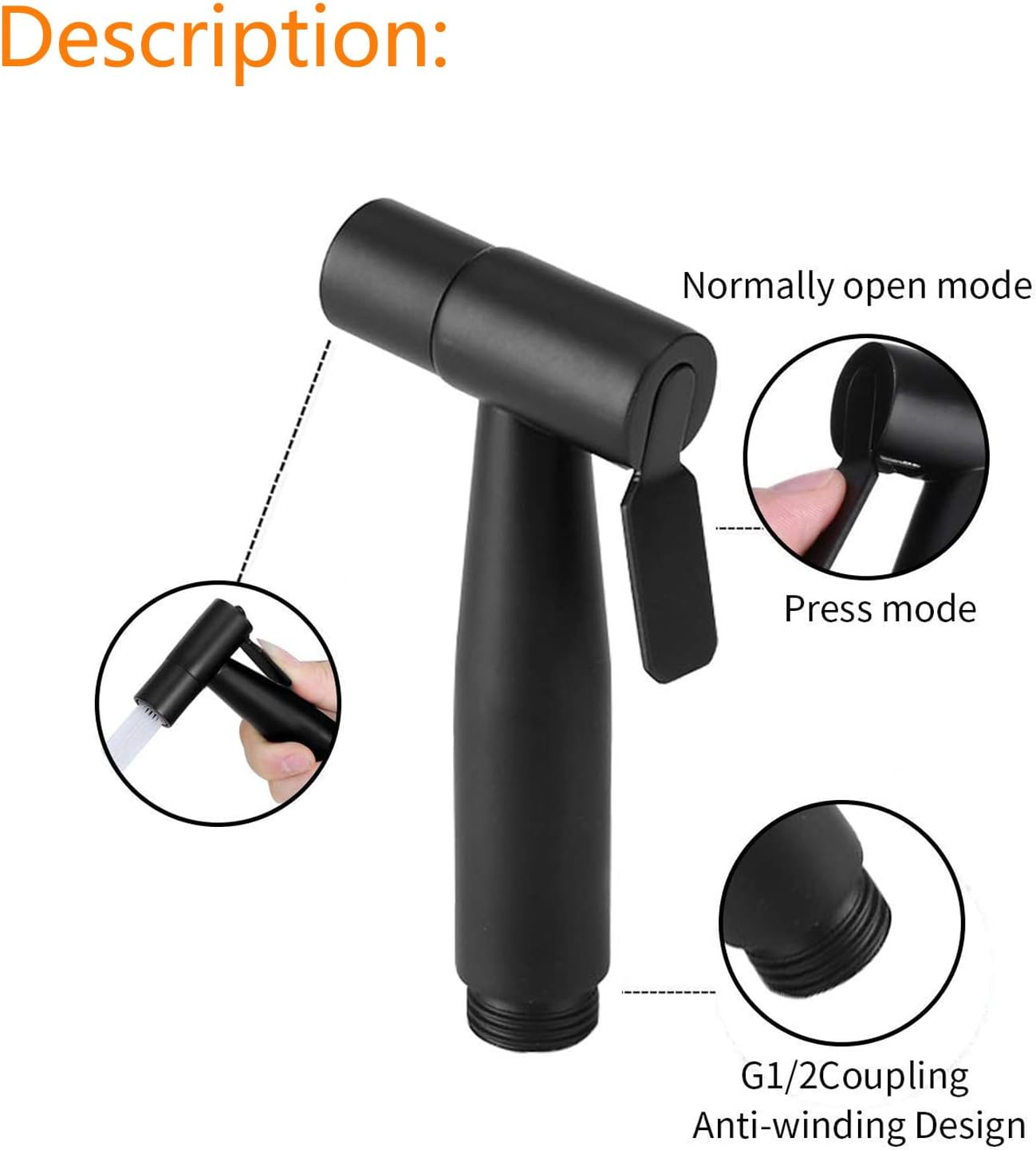 2 Pieces Bidet Toilet Sprayer Head Stainless Steel Handheld Bidet Sprayer Cloth Bathroom Diaper Spray for Kitchen and Toilet Cleaning