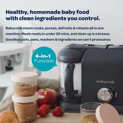 BEABA Babycook Duo 4 in 1 Baby Food Maker, Baby Food Processor, Baby Food Blender Baby Food Steamer, Make Fresh Healthy Baby Food at Home, 9.1 Cup Capacity, Makes 54 Servings in 20 Mins, Oat
