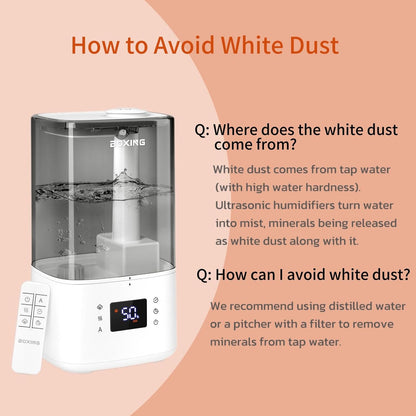 BOXING 4.5L Warm and Cool Mist Ultrasonic Humidifier for Bedroom Large Room, Top Fill Essential Oil Diffuser with Remote, Auto Shut-Off Quiet Sleep Mode, Humidistat, Timer, BPA-Free, 45H Runtime