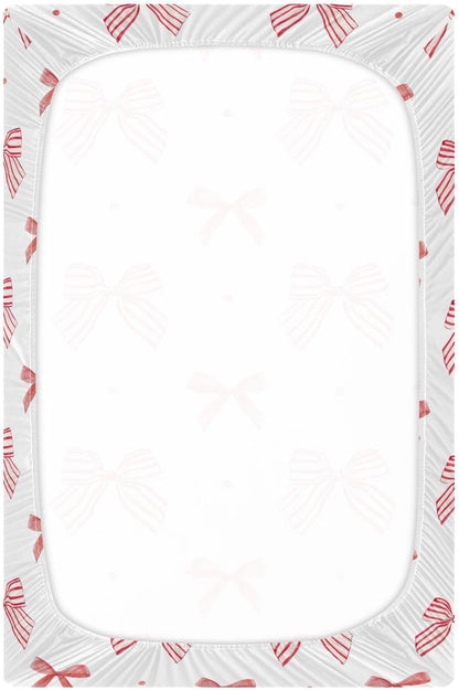 Fitted Crib Sheets Cactus and Floral Stretchy Portable Playard Sheets for Baby Toddler, Breathable Soft Mini Crib Mattress 52 x 28 in for Boys and Girls