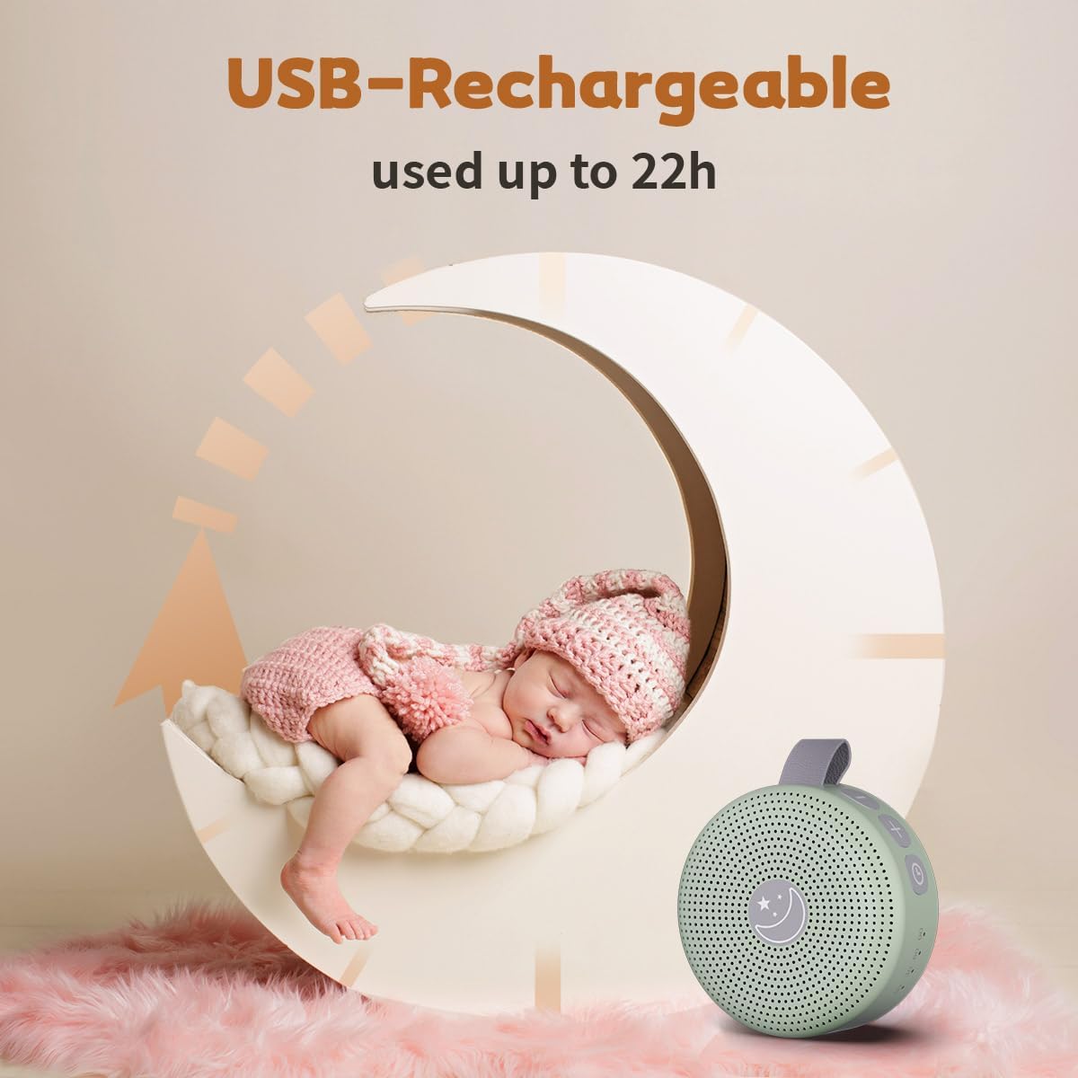 Battery Sound Machine Mini White Noise Machine Baby Shushing Portable Brown Noise Machine 30 Soothing Sounds for Kids Adults Dogs Auto-Off Timer 32 Volume Levels Sleep Machine for Home Office Privacy