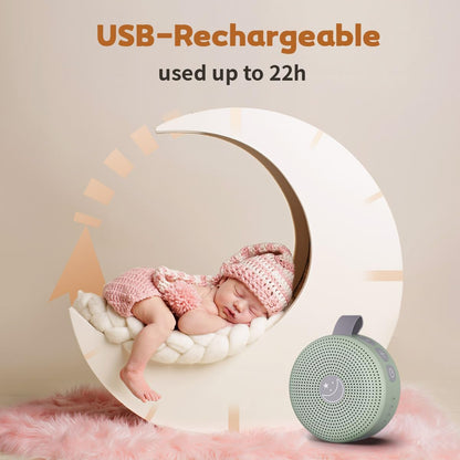 Battery Sound Machine Mini White Noise Machine Baby Shushing Portable Brown Noise Machine 30 Soothing Sounds for Kids Adults Dogs Auto-Off Timer 32 Volume Levels Sleep Machine for Home Office Privacy