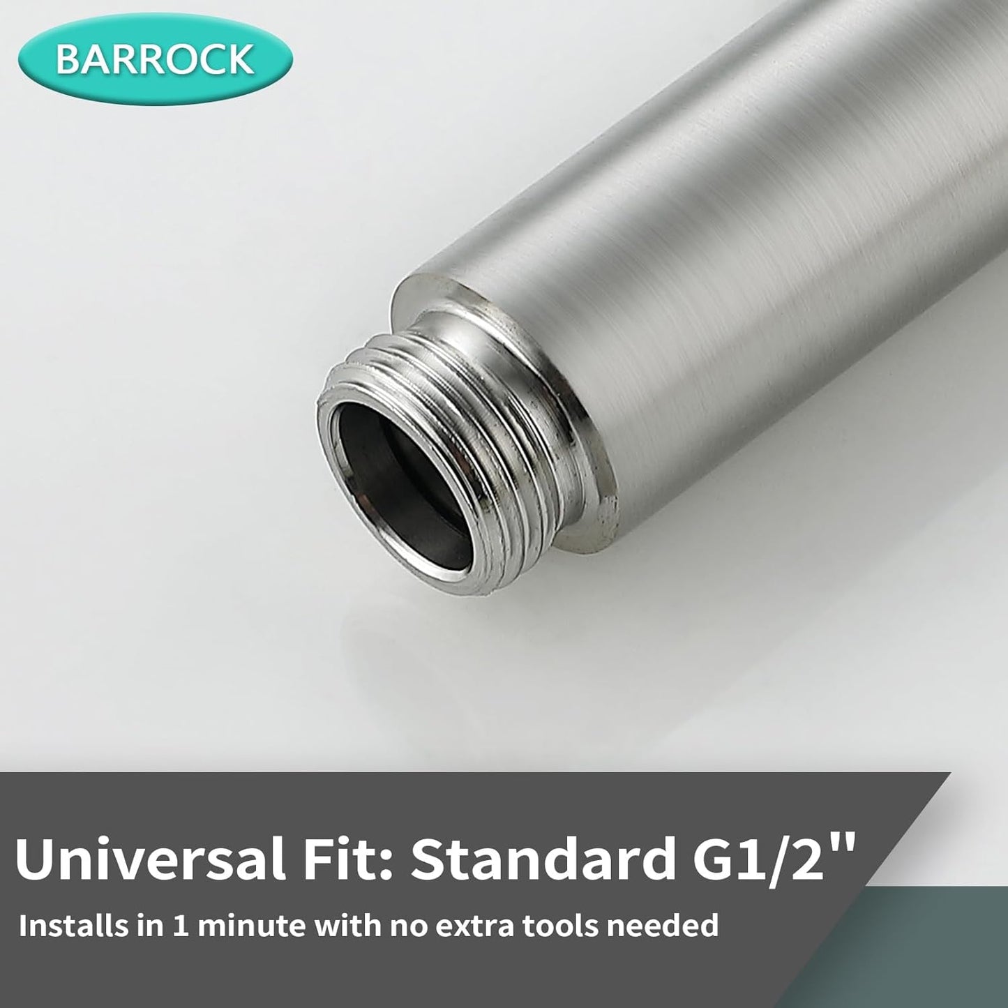 BARROCK 2 Pack Bidet Sprayer Head Only, Stainless Steel Handheld Shattaf Jet Spray for Toilet, Baby Cloth Diaper Sprayer with Adjustable Water Pressure Control, Brushed Nickel
