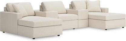 Signature Design by Ashley Modmax Coastal Press-Back Swivel Glider Rocker Recliner with Machine Washable Cover, Hidden Storage Compartments and 2 Bolster Pillows, Beige - Colors B