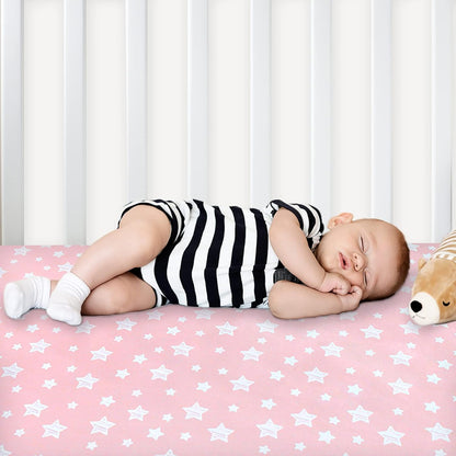Pack and Play Sheets, 2 Pack Mini Crib Sheets, Stretchy Playard Fitted Sheet, Compatible with Graco Pack n Play, Soft and Breathable Material, Planet & Flower