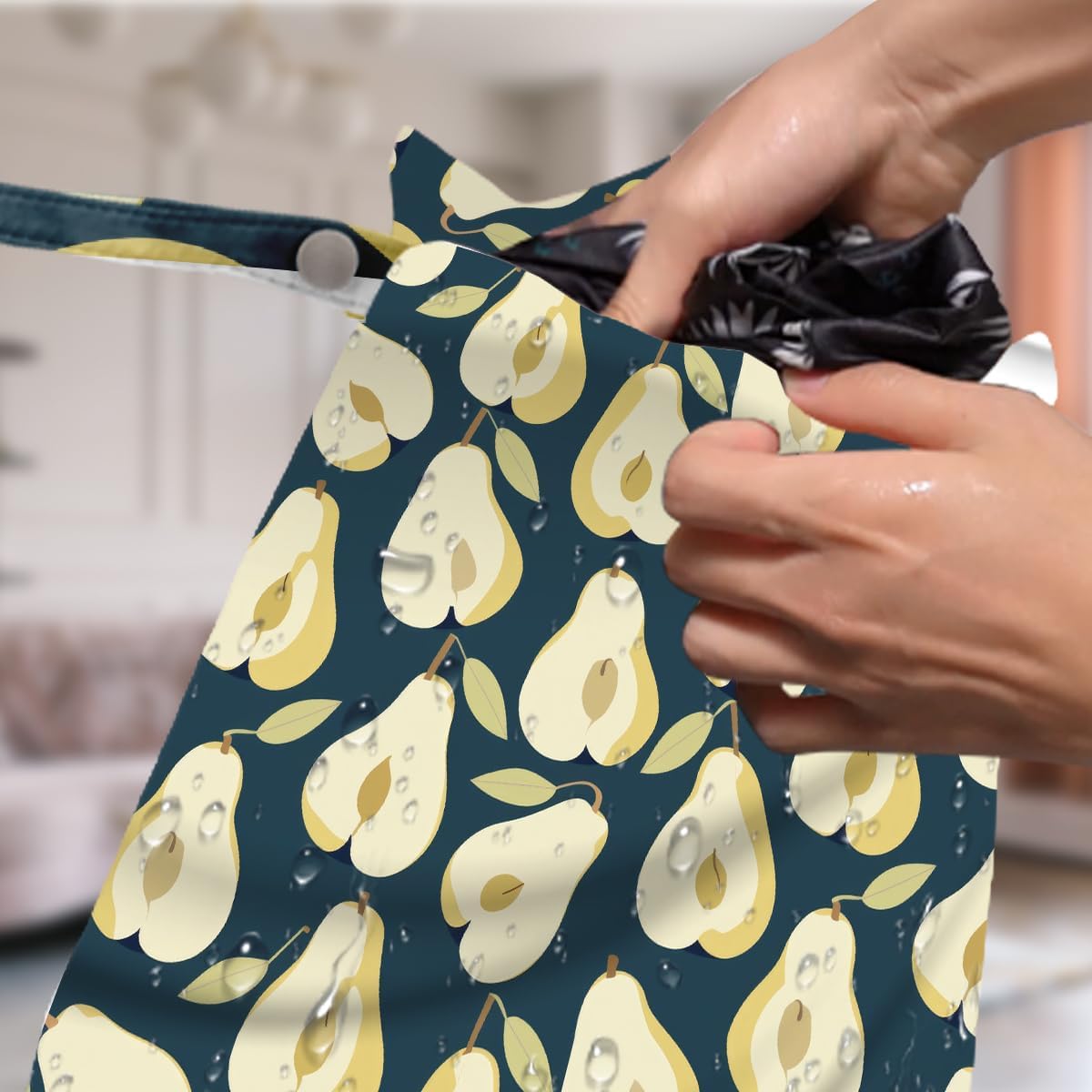 4 Pack Cute Fruit Wet Bag Waterproof Washable Reusable Wet Dry Bag for Swimsuit Dirty Clothes Cloth Diaper Travel Beach Pool Yoga Gym Toiletries Travel Beach Essentials Watermelon Avocado Banana
