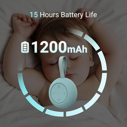 Portable Baby Sound Machine [White Noise for Babies Kids Adults][Sleep Soother][Timer Function][12 Soothing Sounds] 15 Hours Battery Life, Registry Gift,Shower,Clips on Baby Stroller.Slate