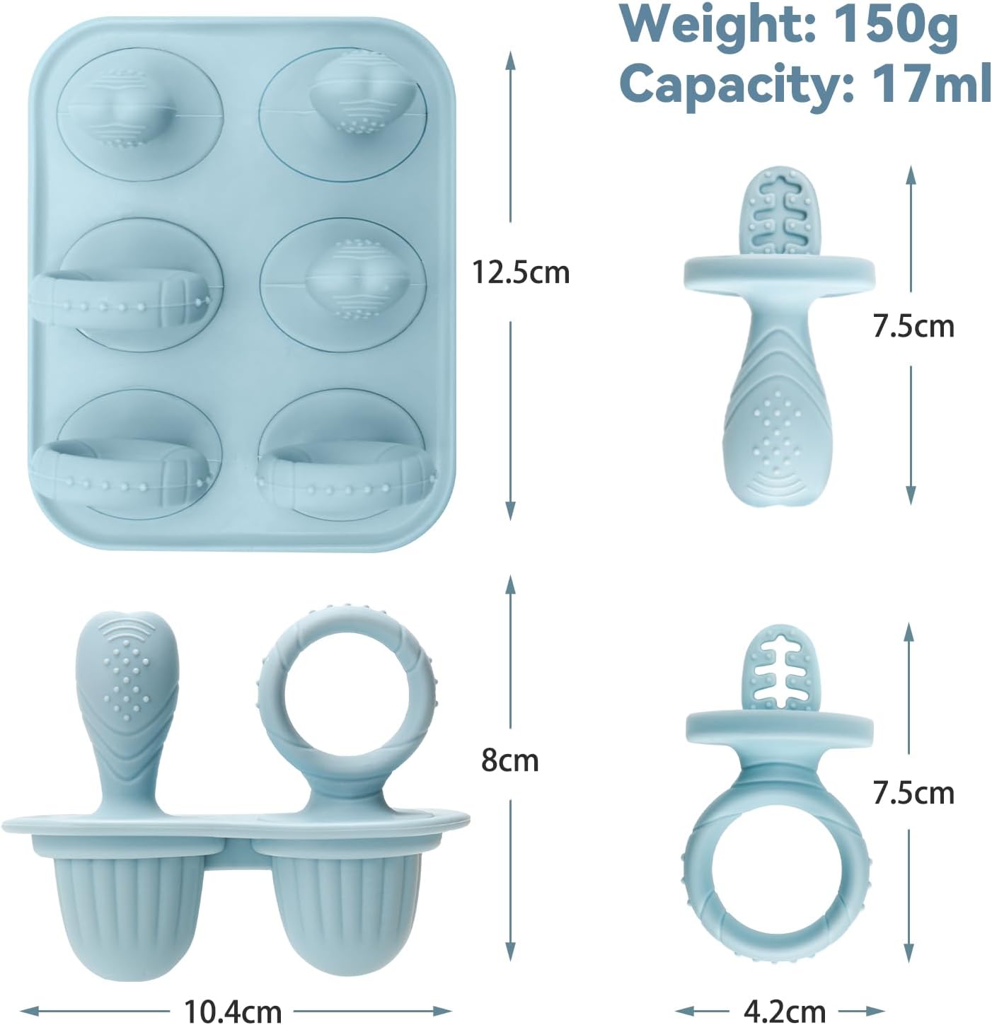 Silicone Toddlers Popsicle Molds with Sticks, 2Packs Mini Popsicles Molds for Baby Breastmilk Popsicle Molds for Teething Relief, Frozen Treats Maker Popsicle Maker Ice Pop Mold for Babies Kids