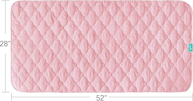 Waterproof Crib Mattress Protector Pad 28" x 52",Non-Slip & Absorbent Mattress Pad for Baby Standard Crib/Bed, Quilted Machine Washable Pink