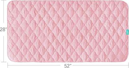 Waterproof Crib Mattress Protector Pad 28" x 52",Non-Slip & Absorbent Mattress Pad for Baby Standard Crib/Bed, Quilted Machine Washable Pink