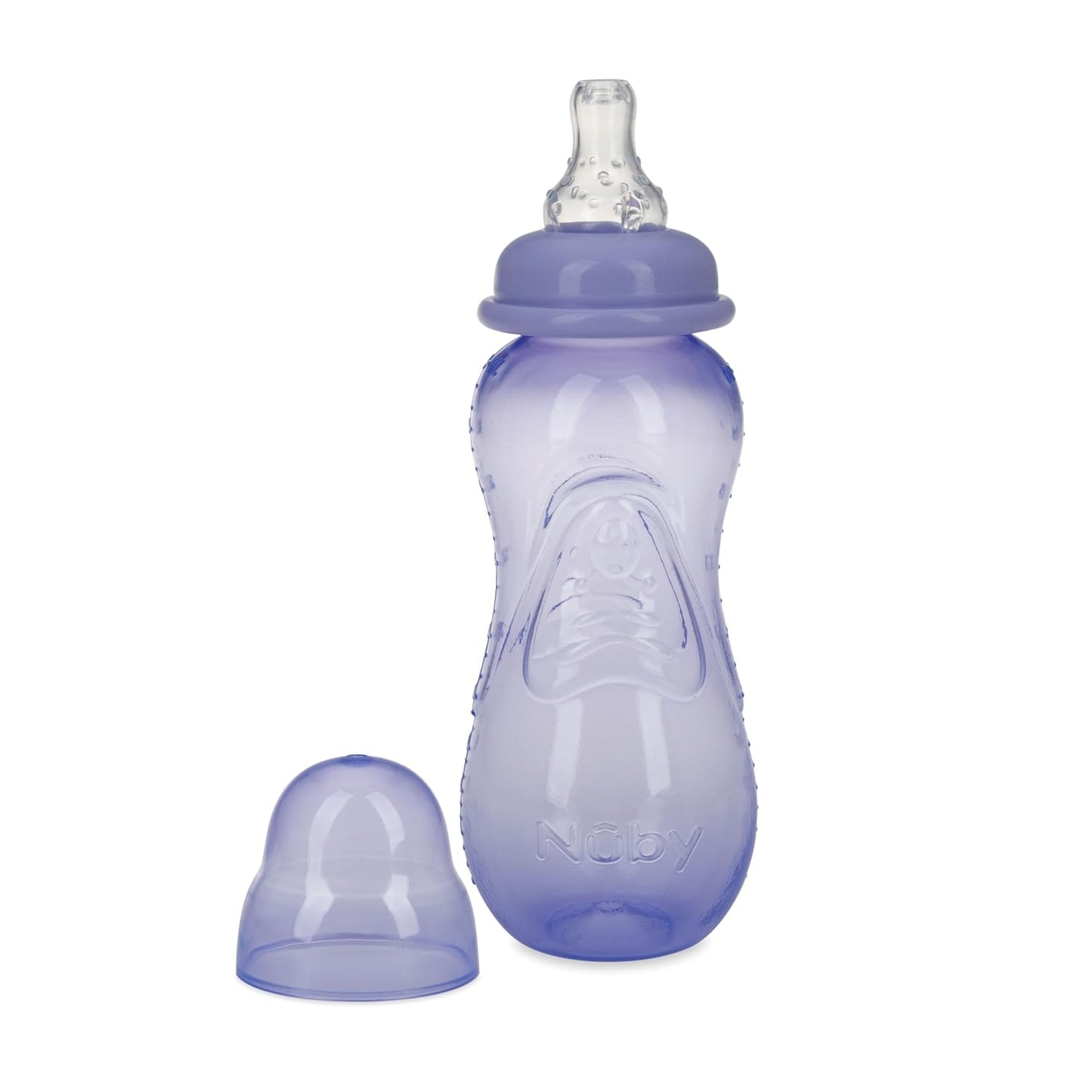 Nuby Non-Drip Standard Neck Baby Bottles - 10 oz (3 Pack) - Vari-Flo Flow Control Nipple - Anti-Colic Air System - 0+ Months