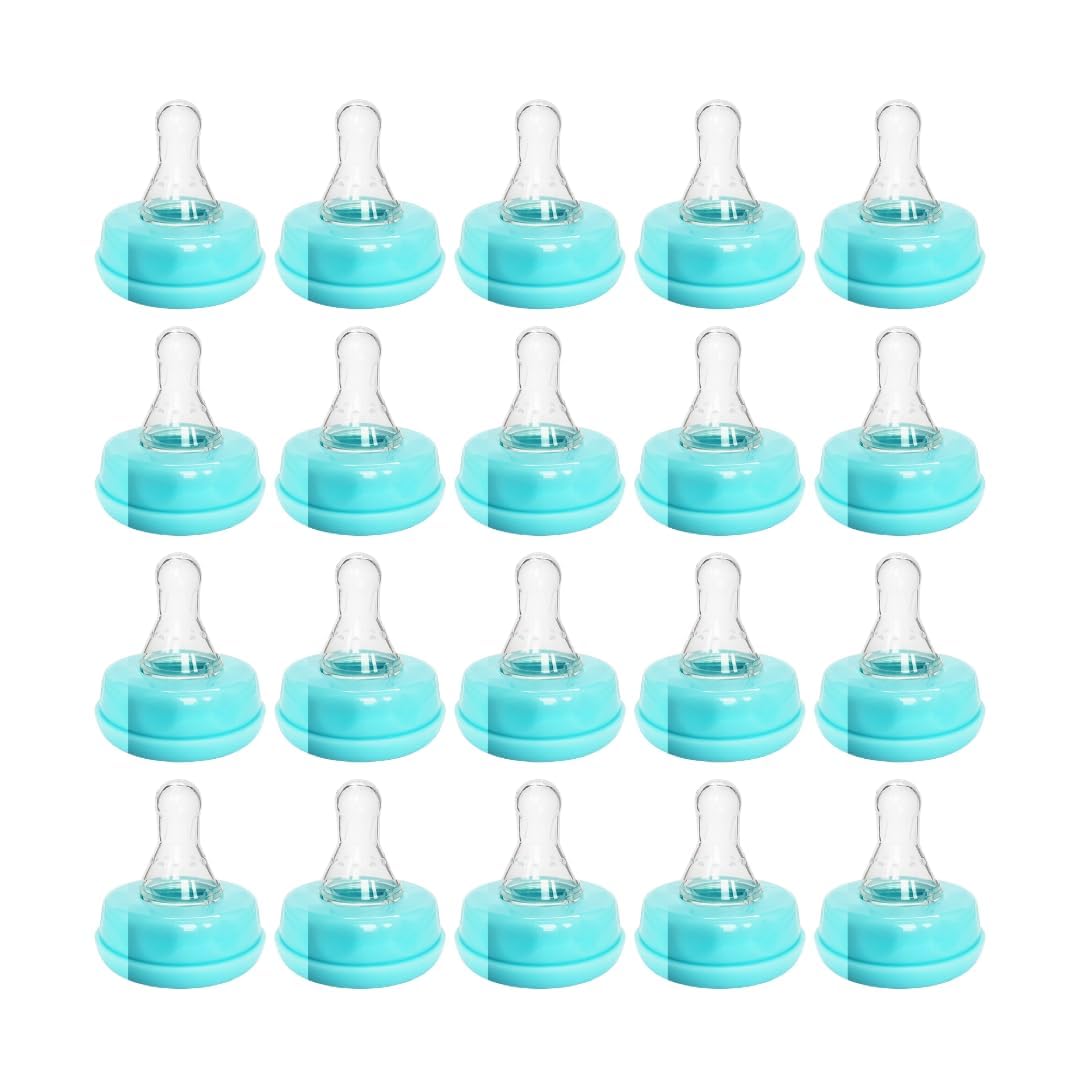 Blue Baby Bottle Nipples 20-Pack – Universal Fit, BPA-Free, Anti-Colic Design, Infants, and Toddlers (20 Count, Pack of 1, Slow Flow)