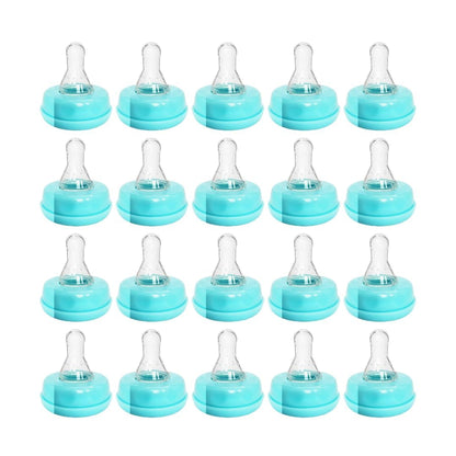 Blue Baby Bottle Nipples 20-Pack – Universal Fit, BPA-Free, Anti-Colic Design, Infants, and Toddlers (20 Count, Pack of 1, Slow Flow)
