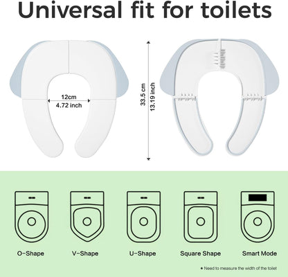 FOOYOO Foldable Toddler Toilet Seat | Portable Potty Training Seat for Travel & Home, Non-Slip, Fits Most Toilets, Easy to Clean, with Travel Bag (Gray)