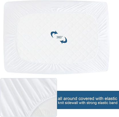 2 Pack Queen Mattress Protector Waterproof Mattress Topper Pad Cover Fitted Sheets up -18'' Premium Terry Absorbent & Skin Friendly Machine Wash Highly Protection Mattress Protector Queen Size