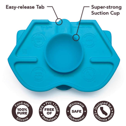 Nummy BOWL - Pure Silicone Bowl with Hidden Suction Cup for Babies and Toddlers | BPA and Phthalate Free | Microwave and Dishwasher Safe | Great Baby Gift (Blue, Puppy Pal Collection)