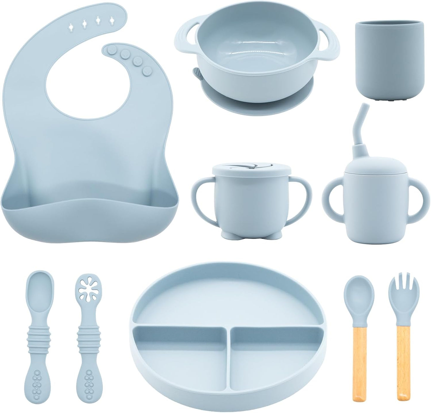 Silicone Baby Feeding Set 21 Pcs, Baby Led Weaning Supplies, Baby Feeding Supplies Set BPA Free, Essentials for Newborn Gift Mixed