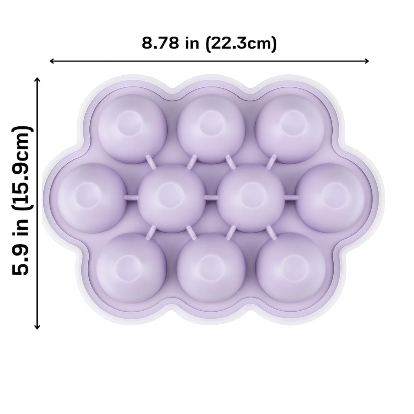 PandaEar 2 Pack Cloud Silicone Baby Food Freezer Tray with Lids, 1oz Measurement Markings for Precise Portioning, BPA Free Storage Containers for Homemade Purees, Breast Milk & Snacks (Pink/Purple)
