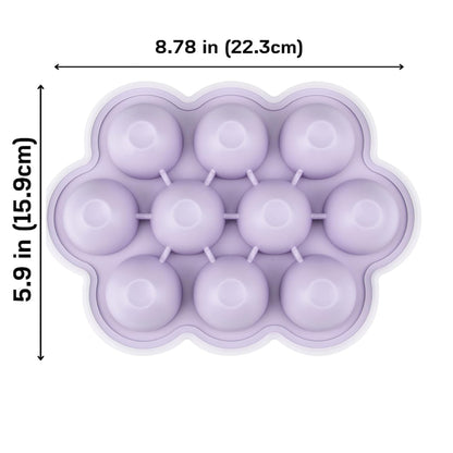 PandaEar 2 Pack Cloud Silicone Baby Food Freezer Tray with Lids, 1oz Measurement Markings for Precise Portioning, BPA Free Storage Containers for Homemade Purees, Breast Milk & Snacks (Pink/Purple)