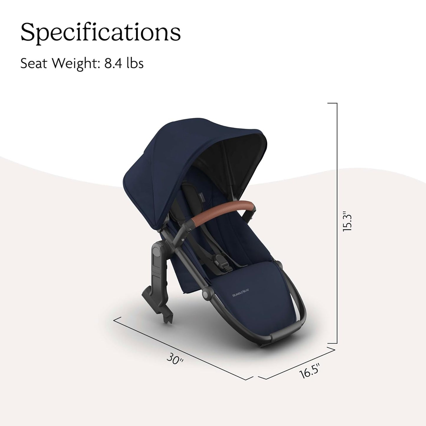 UPPAbaby RumbleSeat V3 Second Lower Seat - Compatible with Vista V2 and Vista V3 - All-Weather Seat + Magnetic Buckle – Adapters Included -Owen (Mocha Mélange)