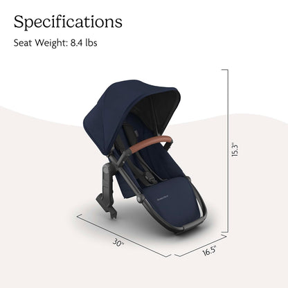 UPPAbaby RumbleSeat V3 Second Lower Seat - Compatible with Vista V2 and Vista V3 - All-Weather Seat + Magnetic Buckle – Adapters Included -Owen (Mocha Mélange)