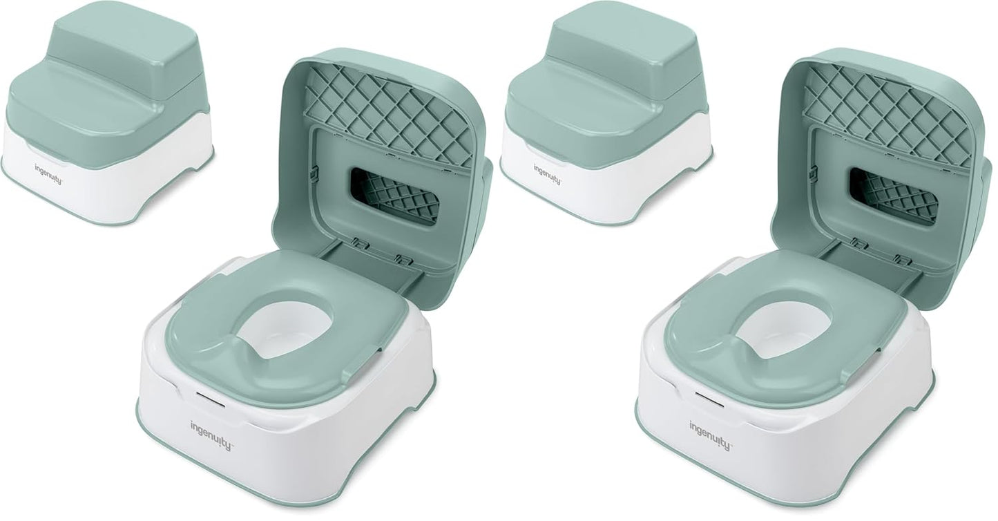 Ingenuity Prepare to Potty 3-in-1 System - Potty Training Toilet, Topper, Step Stool, Easy Setup, for Toddlers Ages 18 Months+