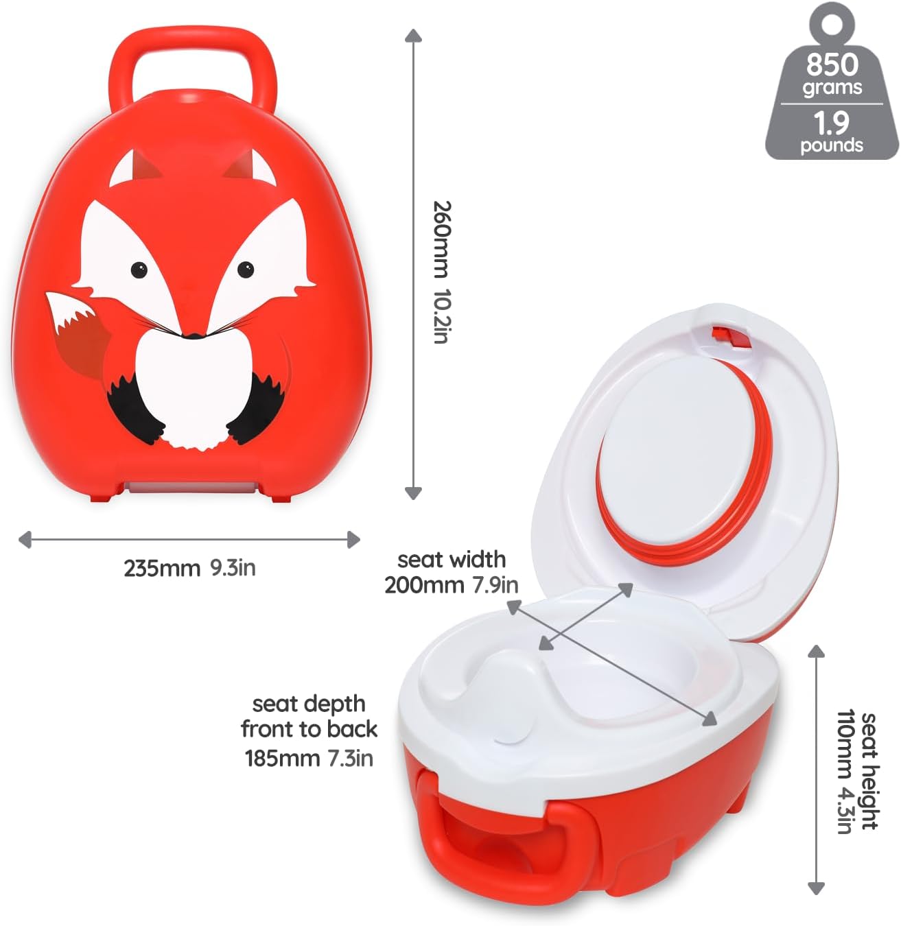 My Carry Potty - Ladybug Travel Potty, Award-Winning Portable Toddler Toilet Seat for Kids to Take Everywhere