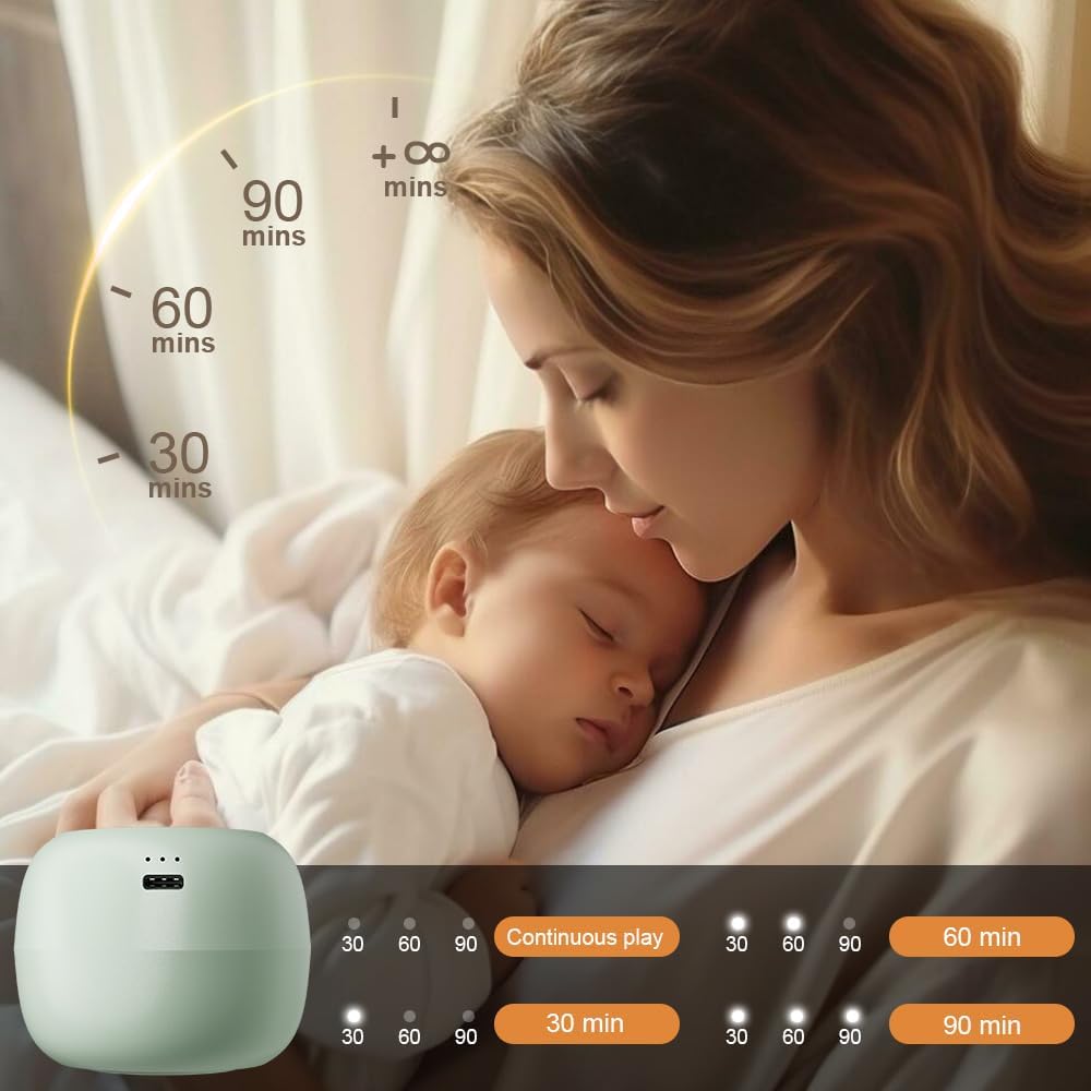 Portable Sound Machine for Baby Kids | White Noise | Sleep Soother | 16 Soothing Sounds | Timer | Memory Function | 30H | Shush | Travel | Registry Gift | Newborn Essentials | Extended Battery Edition