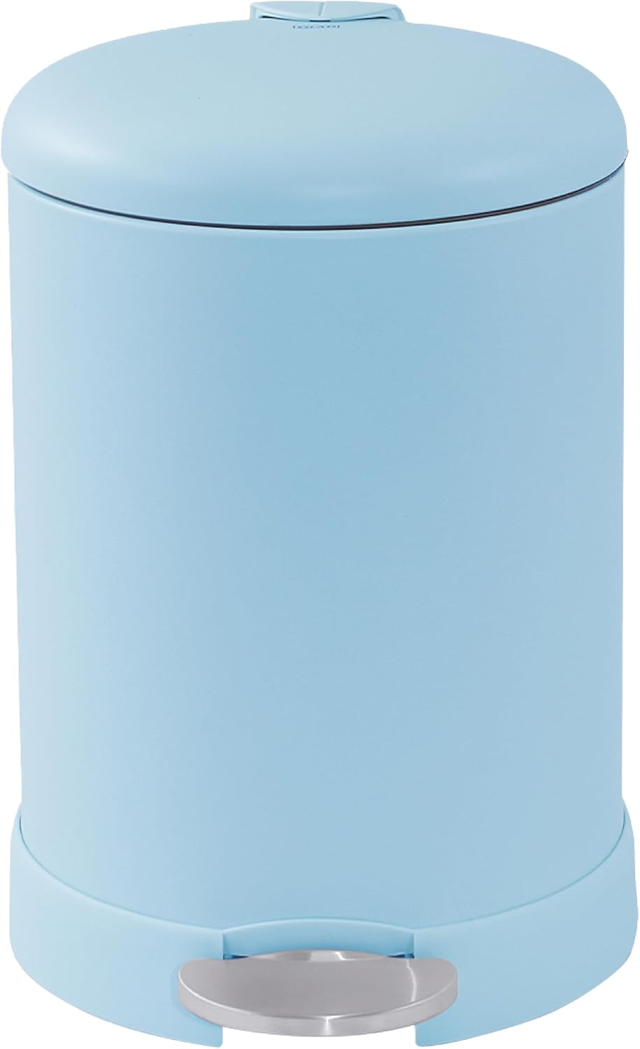 Glad Small Trash Can, 1.2 Gallon | Round Stainless Steel Garbage Bin with Soft Close Lid & Step Foot Pedal | Metal Waste Basket with Removable Inner Bucket, Stainless, 8 x 9.5 x 12 inches
