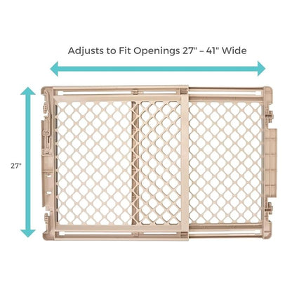 Toddleroo by North States - Stairway Secure Baby Gate: Plastic Baby Gate for Stairs & Doorways - Adjustable Indoor Safety Gate - Made in USA - 27 to 41 Inches Wide - 27 Inches Tall - Sand