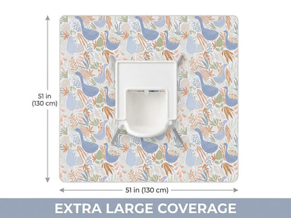 Splat Mat for Under High Chair/Arts/Crafts, Waterproof and Anti-Slip Splash Mat Floor Protector, Washable Highchair Floor Mat, 51 Inch Reusable Messy Mat and Baby Feeding Table Cloth