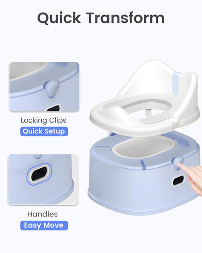 3-in-1 Toddler Potty Training Toilet for Boys and Girls with Soft Cushion Multi-use Baby Potty Chair for Toddlers 1-3 Training Potty Seat Toddler Toilet Baby Potty Training Seat with Step Stool