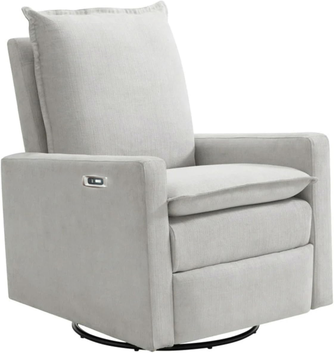 Oxford Baby Uptown Upholstered Glider Recliner Rocking Chair 360° Swivel for Nursery and Living Room - Boucle White