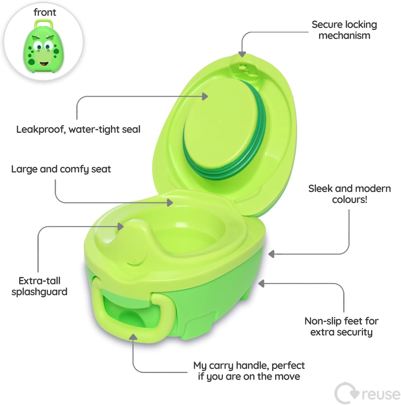 My Carry Potty - Ladybug Travel Potty, Award-Winning Portable Toddler Toilet Seat for Kids to Take Everywhere