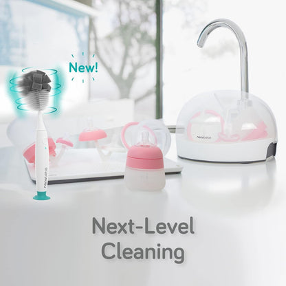 Nanobebe Flexy Silicone Baby Bottle, Anti-Colic, Natural Feel, Non-Collapsing Nipple, Non-Tip Stable Base, Easy to Clean 4-Pack, Pink/White, 5 oz