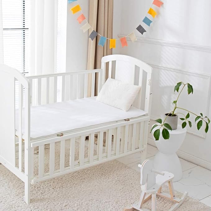 Waterproof Crib Pad, 27" x 50", Reusable Incontinence Flannel Crib Protector for Baby, Toddler, Elders and Pets - White