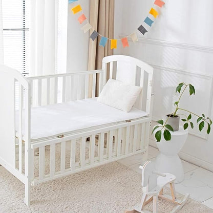 Waterproof Crib Pad, 27" x 50", Reusable Incontinence Flannel Crib Protector for Baby, Toddler, Elders and Pets - White
