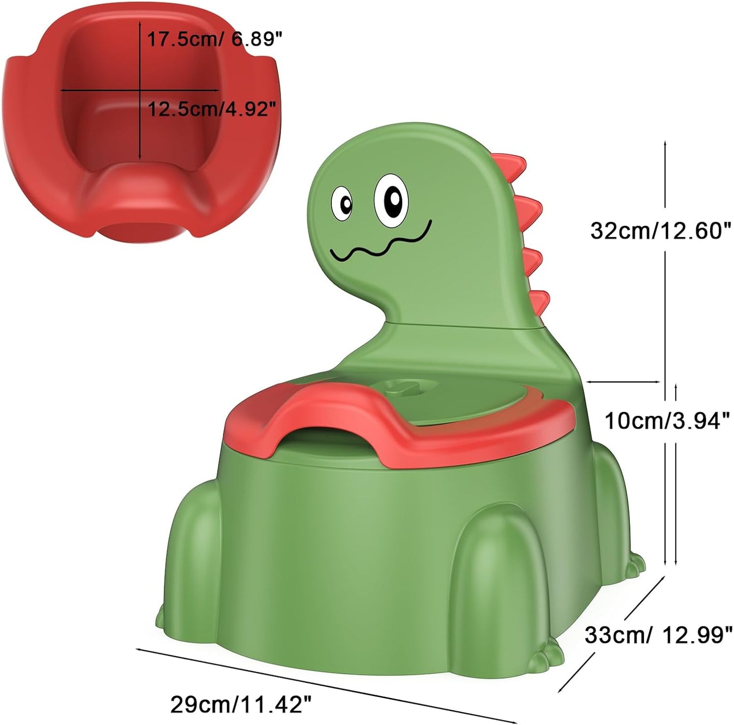 Potty Training Toilet, Toddler Potty Training Seat Baby Potty Chair, Dinosaur Toilet Potty Seat for Boys Girls Kids Toddlers, Portable Travel Potty with lid,Urinal, Splash Guard, Non-Slip Pad(Blue)